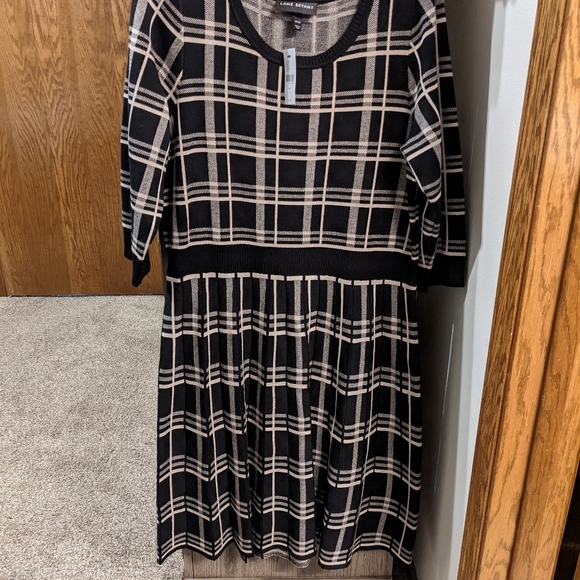 Lane Bryant Monochrome Checkered Midi Dress - Picture 2 of 3